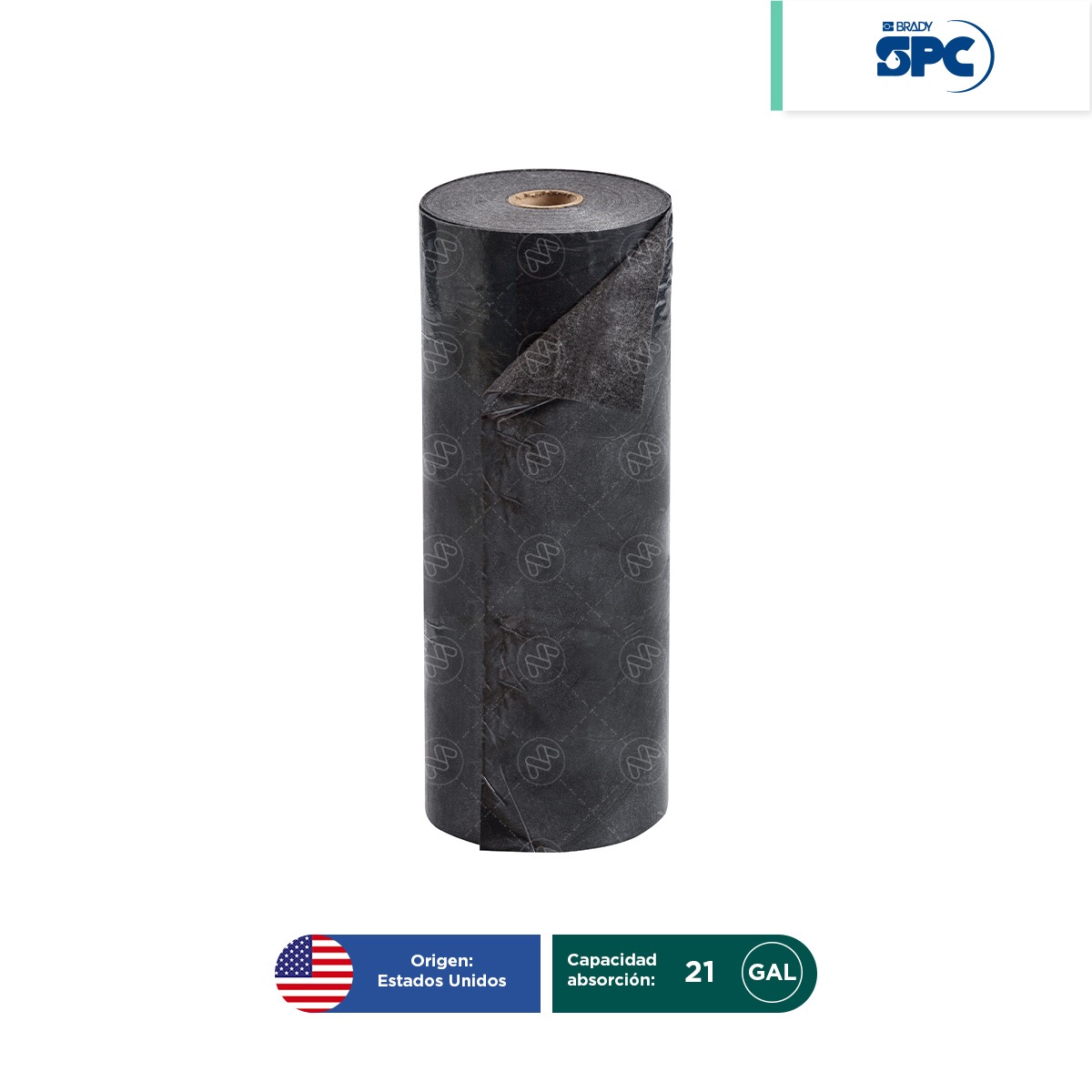 rollo tapete absorbente con adhesivo toughsorb universal 30 in x 100 ft brady spc 001