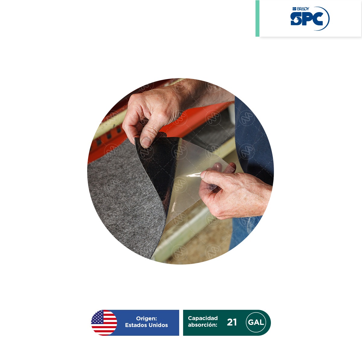 rollo tapete absorbente con adhesivo toughsorb universal 30 in x 100 ft brady spc 002