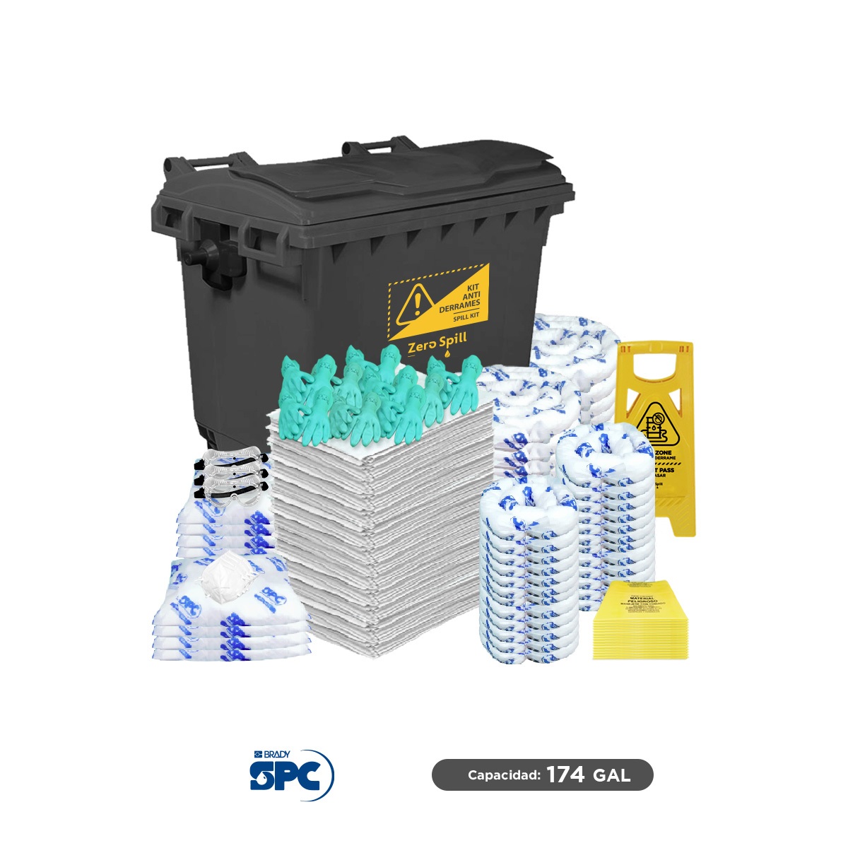 kit carro movil para derrames aceite 174 gal spc 001